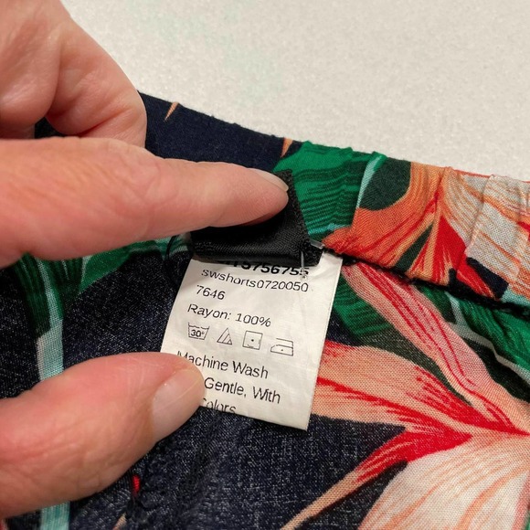 SHEIN Size S Women's Tropical Print Tulip Wrap Hem Shorts Drawstring Waist Boho - Picture 6 of 6